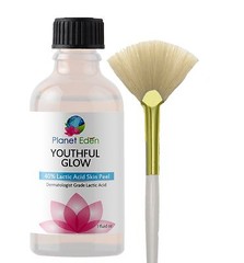 40% Pure LACTIC ACID Skin Chemical Peel Kit and Free Fan Brush Dark Spot Reducer