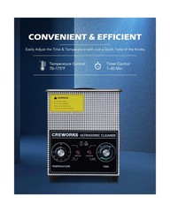 CREWORKS 2L Ultrasonic Cleaner with Heater & Timer, 60W 304 Stainle… Fast Ship