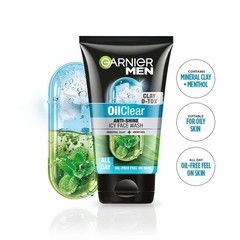 2 X Garnier Men Oil Clear Clay D-Tox Deep Cleansing Icy Face Wash 100gm