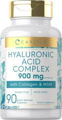 Carlyle Hyaluronic Acid Complex 900 mg | with Collagen and MSM | 90 Capsules | N