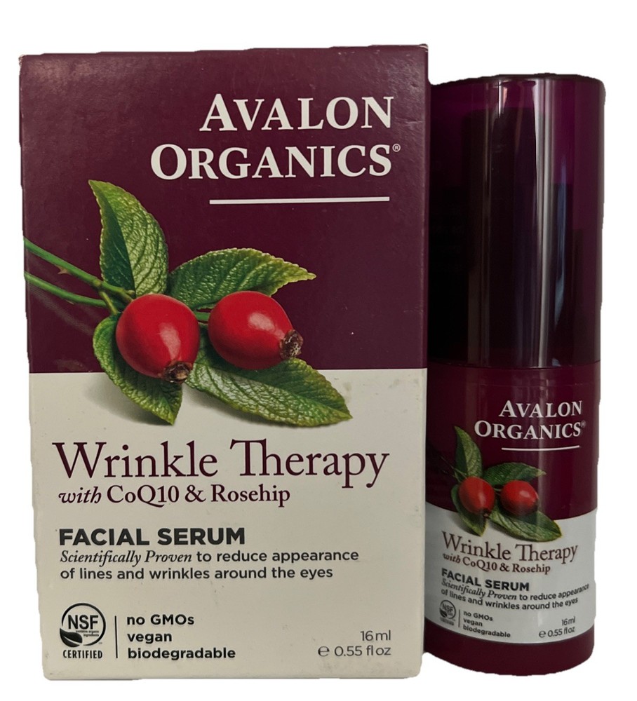 1- AVALON ORGANICS Wrinkle Therapy W/CoQ10 & Rosehip FACIAL SERUM (16ml) SeePics