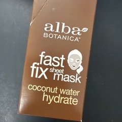 Alba Botanica Fast Fix Sheet Mask Coconut Water Hydrate, Box Of 8, Vegetarian