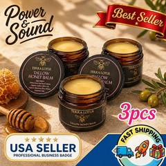 3Pack Organic Grass Fed Beef Tallow Balm Raw Honey Lavender 2oz Skin Moisturizer