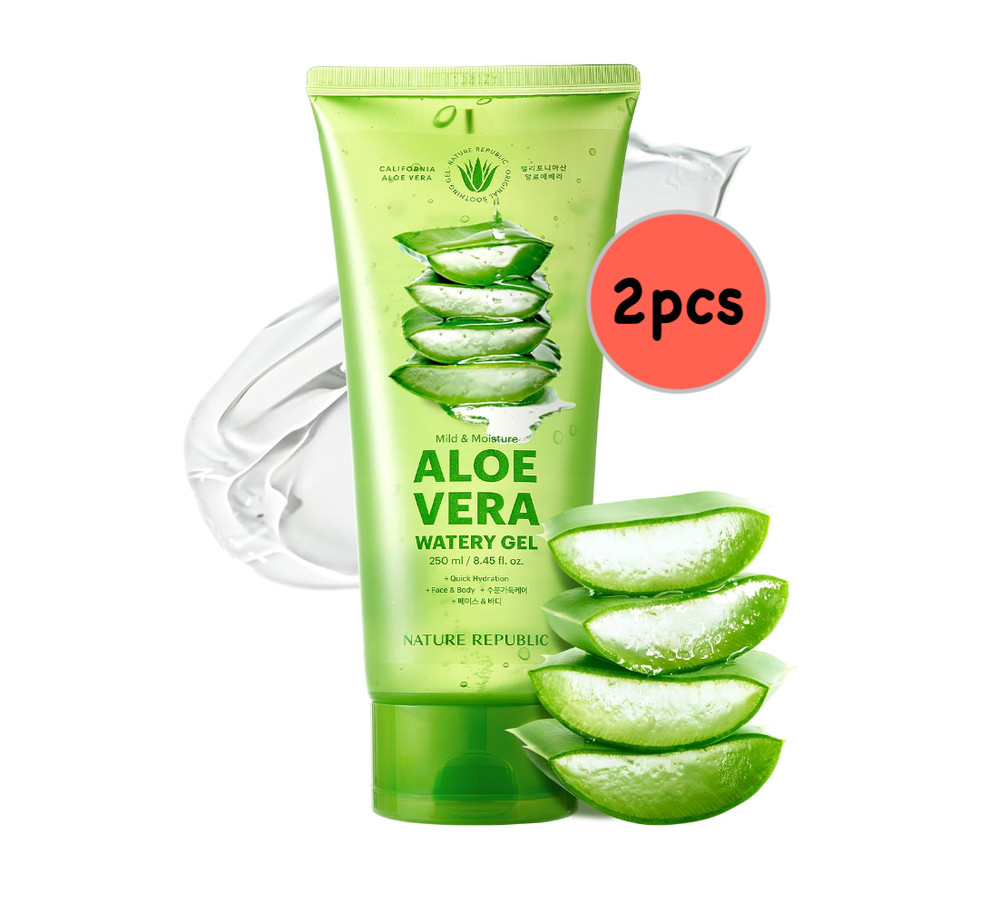 [ NATURE REPUBLIC ] Mild & Moisture Aloe Vera Watery Gel Tube 250ml x 2pcs