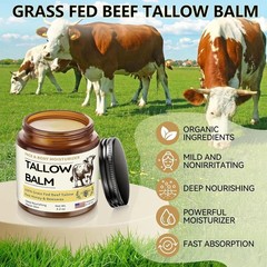 Moisturizing Tallow Balm for Face and Body, Enriched with Honey and Vitamins