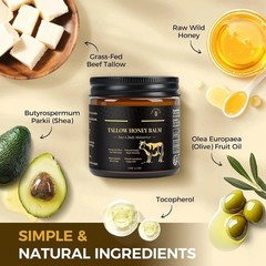 Crema De Sebo De Res Miel 4 Oz Para La Cara y La Piel Sevo Cevo Cebo Hidratante