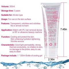 300ML Cooling Gel for Laser Hair Removal Device and Radio Frequency Facial Bo…