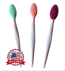 3 Pcs Lip Scrub Brush Silicone Double Sided Exfoliator Tool Soft Lip Scrubber