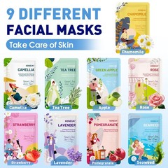 54 Pack Bulk Sheet Face Masks Skincare, Hydrating and Moisturizing Face Mask …