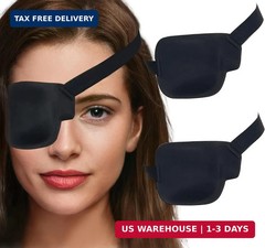 Eye Patches for Adults and Kids, 2 Pcs 3D Eye Patch Black Adjustable Medical Eye
