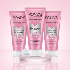 3 PIECE X POND&rsquo;S Bright Beauty Anti Dullness face wash with Niacinamide 50ml fs