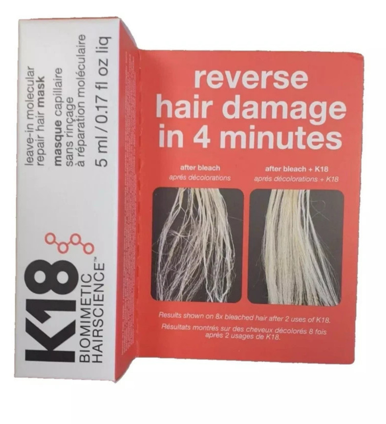 K18 Biomimetic Hairscience Leave in Molecular Repair Hair Mask 5ml 0.17 oz