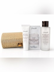 Fresh Skincare Travel Set Bamboo Clutch Bundle New