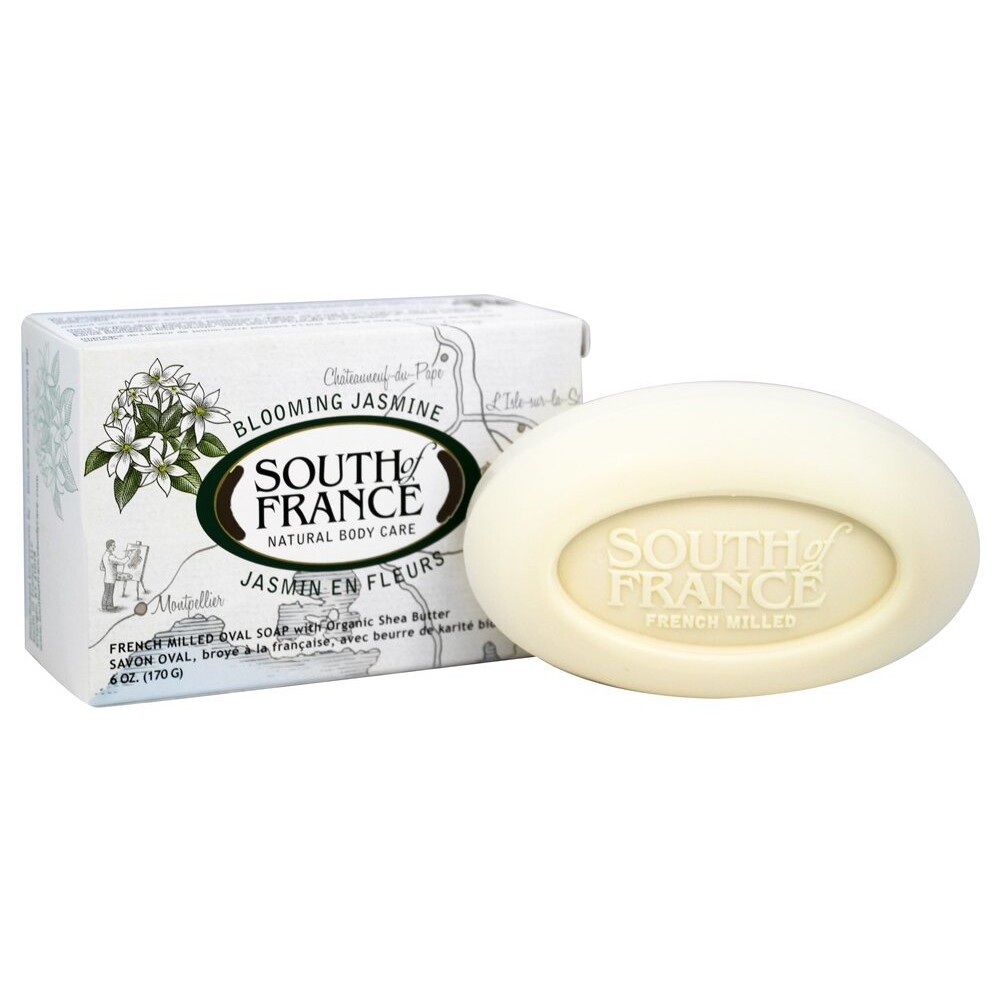 South of France French Milled Vegetable Bar Soap Blooming Jasmine, 6 Ounces