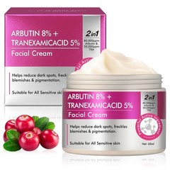 Arbutin 8% & Tranexamic Acid 5% Cream, Help Fade Dark Spots, Freckles, Blemishes