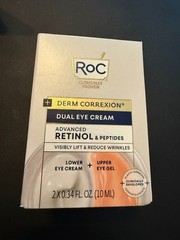 Roc Derm Correxion Dual Eye Cream Lower Eye Cream + Upper Eye Gel 2x.34 fl oz