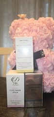 24K Cosmetics Clay Mask Stick Set Rose Turmeric Nicotinamide, Face Detox