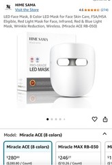 LED Face Mask, 8 Color LED Mask for Face Skin Care, FSA/HSA Eligible, Red Lights