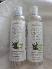 2 KinRose 12oz Organic Aloe Vera Gel Face Skin & Sunburn Relief Unscented
