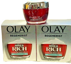 OLAY REGENERIST ULTRA RICH HYDRATING MOISTURIZER 1.7 0Z 2 CREAMS FRAGRANCE FREE