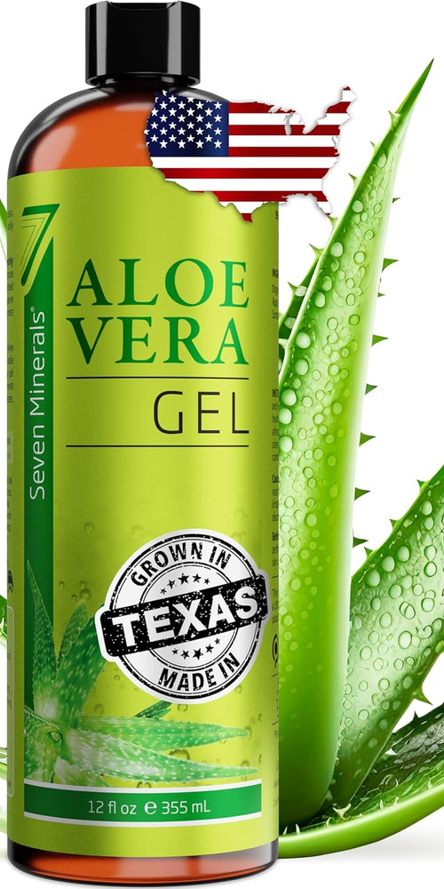 Aloe Vera Gel with Freshly Cut Pure Organic Aloe – Big 12Oz – Texas Grown, Highe