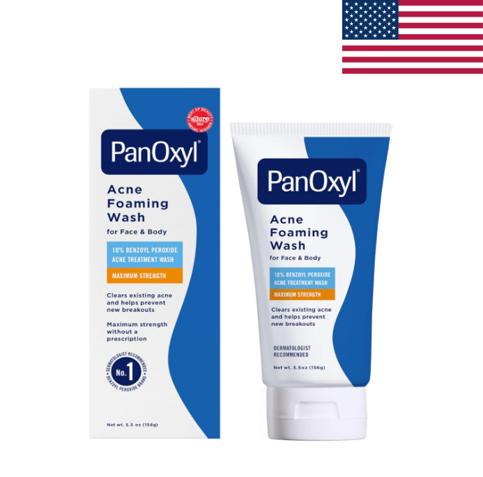 PanOxyl 10% Benzoyl Peroxide Acne Foaming Wash 5.5 oz Face Body Cleanser