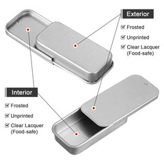18 Pcs Rectangular Tinplate Candy Cases Empty Tins with Lid Metal Boxes