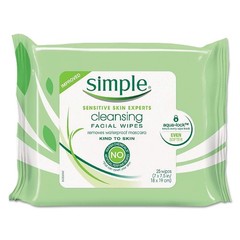 Simple Cleansing Facial Wipes 25 Count