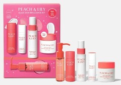 Peach & Lily Glass Skin Brilliance Kit 5 pc 1 Full Size Moisturizer, Serum,Clean