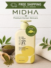 MIDHA K-BEAUTY « Rice Mung Bean » SOOTHING CLEANSE Body Lotion- JUMBO 16.9 Oz.