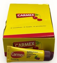 12 carmex classic cherry lip balm spf 15 lip protectant 0.35oz READ DESCRIPTION