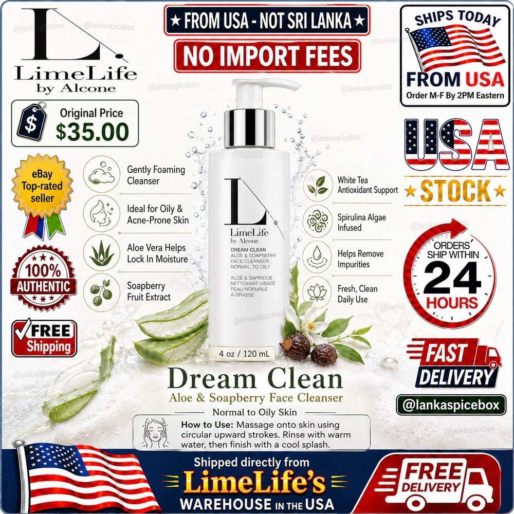 LimeLife Dream Clean Facial Cleanser 4 oz Oily Blemish Prone Skin Aloe Natural🔥