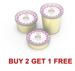Buy 2 Get 1 Free Raw Cocoa Butter, 100% Unrefined Natural Organic For Face Skin