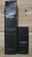 DIME Skincare Bundle Creamy Foam Cleanser 4oz + Hyaluronic Acid Serum 1oz NEW