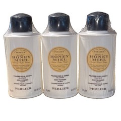 3 Perlier Honey Miel Body Powder Velvet Talc 3.5oz Talc-Free SEALED