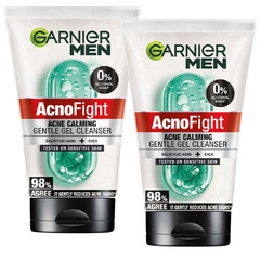 Garnier Men AcnoFight Acne Calming Gentle Gel Cleanser 100ml X 2 FREE SHIPPING