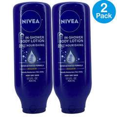 Nivea In-Shower Body Lotion Nourishing 24hr+ Moisture Almond Oil 13.5fl oz 2 Pac