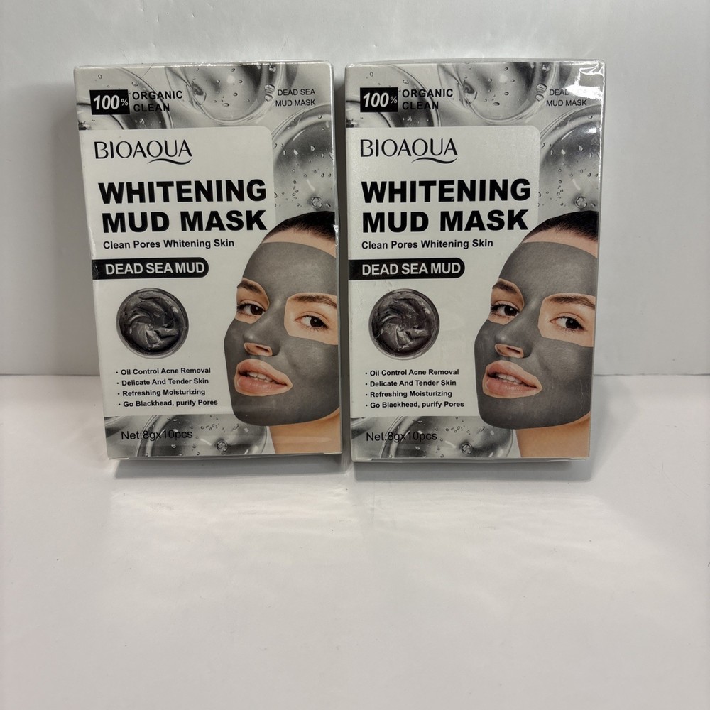 NEW Bioaqua Dead Sea Mud Whitening Mud Mask, 10ct 2 Boxes