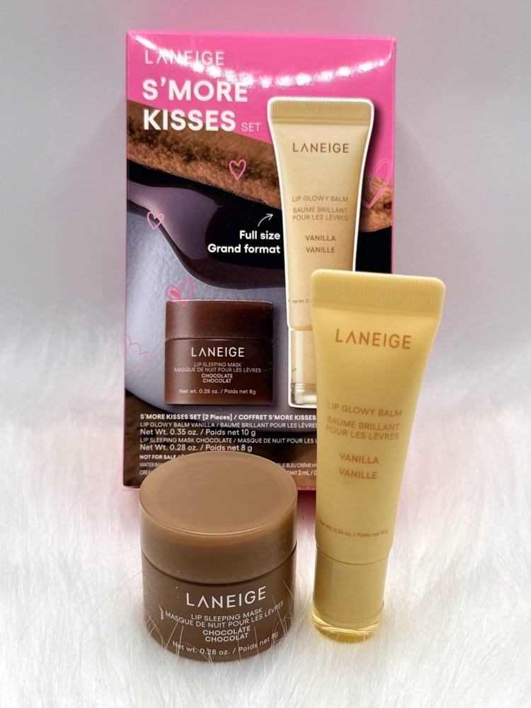 Laneige S’More Kisses Set VANILLA Lip Glowy Balm CHOCOLATE Mask BNIB Lmtd Edtn