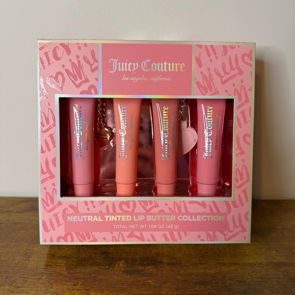 New Juicy Couture 4 Pck Tinted Lip Butter Gloss Pink Makeup Cosmetic Charm