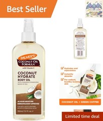 48-Hour Moisture Coconut Oil Formula Body Oil – Rejuvenating Skin Care 5.1 Fl Oz