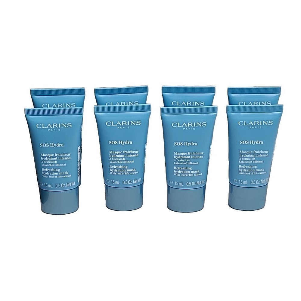 CLARINS SOS Hydra Refreshing Hydration Mask 0.5oz X 8 Pk=4.0 oz. Sealed