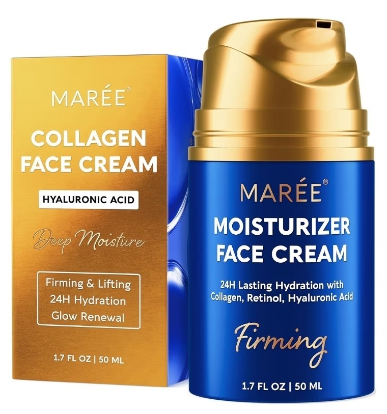 MAREE Face Moisturizer– Retinol & Collagen Cream,Anti-Aging, Hydrating, 24H Care