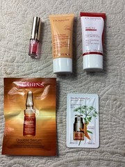 Clarins Mini MVPs Skincare Set With Lip Gloss & Bonus Eye Serum Sample*NIB
