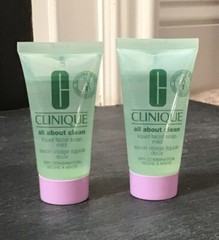 2X Clinique All About Clean Liquid Facial Soap Mild – Dry Combination 1oz/30ml