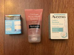 Neutrogena Hydro Boost Lip Balm/Aveeno Calm + Restore/Neutrogena Acne Wash – NEW