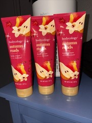 3 X Bodycology Autumn Roads Body Cream Lotion 8.0 oz Ea NEW