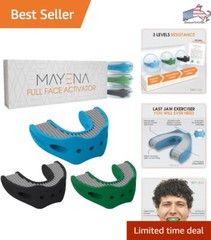 Full Face Jaw Exerciser – Activates & Tones Facial Muscles – 3 Resistance Levels
