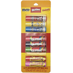 Mars Candy Lip Balm M&Ms Skittles Starburst 8-Pack Variety Sealed Taste Beauty
