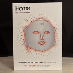 IHome Wireless Acne Treating Therapy Mask with Red Light LED Technology – New